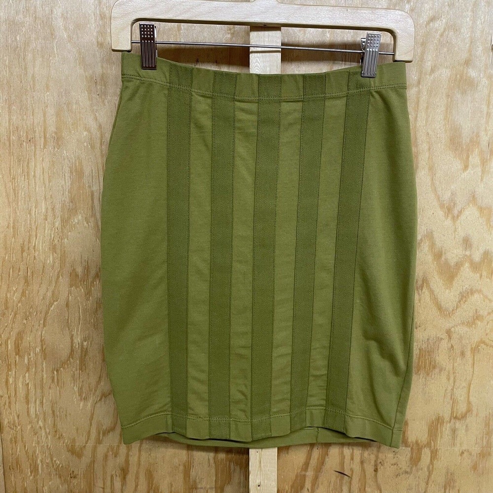 Prairie Underground Small Skirt Olive Army Green Stripe Mini Organic Cotton